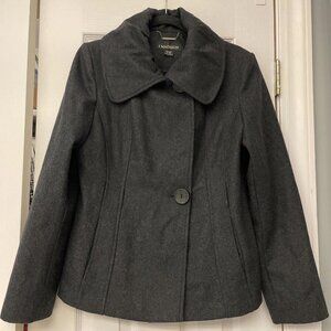 I Madison Brand Women’s Dark Gray Wool Blend Pea Coat Size M. Great Condition